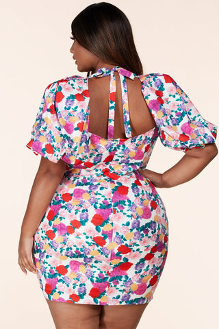 Send Me Roses Floral Print Dress - Bonny Flair - Bodycon Dress