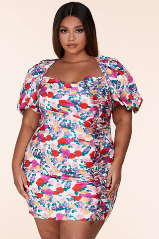 Send Me Roses Floral Print Dress - Bonny Flair - Bodycon Dress