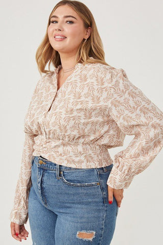 Botanical Long Sleeve Top - Plus - Bonny Flair - Available in Plus