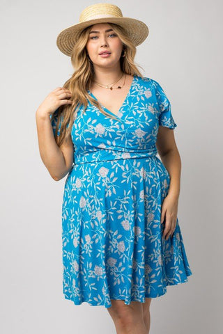 Carolina Floral Dress - Plus - Bonny Flair - blue