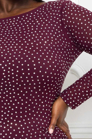 Christina Rhinestone Midi Dress - Plus - Bonny Flair - Cocktail Dress