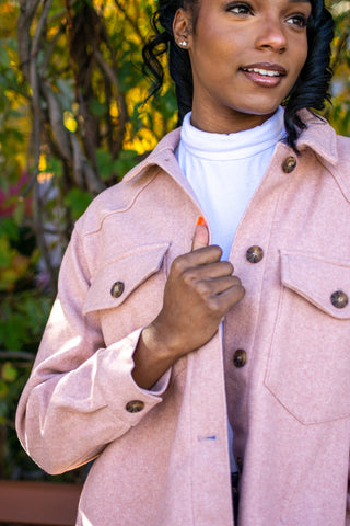 Fleece Oversize Shacket - Mauve - Bonny Flair - Fall