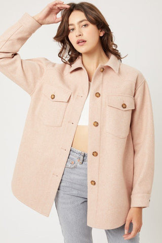 Fleece Oversize Shacket - Mauve - Bonny Flair - Fall