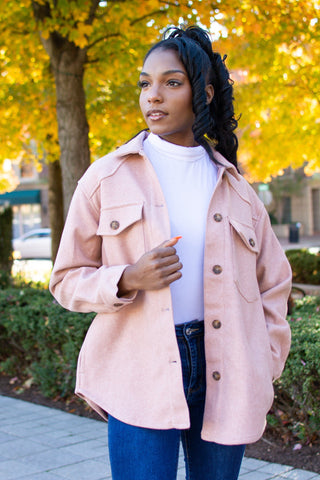 Fleece Oversize Shacket - Mauve - Bonny Flair - Fall
