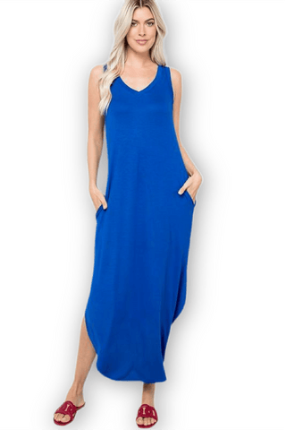 Chill Out V-Neck Tank Dress FINAL SALE - Bonny Flair - beach