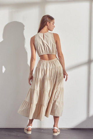 Sunny Destination Cut Out Dress - Cream - Bonny Flair - cream