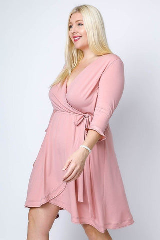 Mon Amour Wrap Dress - Pink - Bonny Flair - Midi Dress