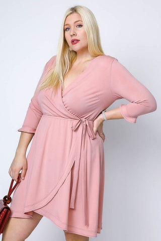 Mon Amour Wrap Dress - Pink - Bonny Flair - Midi Dress