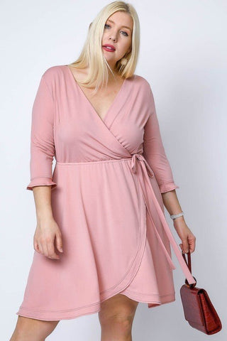 Mon Amour Wrap Dress - Pink - Bonny Flair - Midi Dress