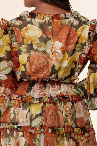 Ready for Fall Floral Print Mini Dress - Plus - Bonny Flair - dress for fall - Dress - fall dress