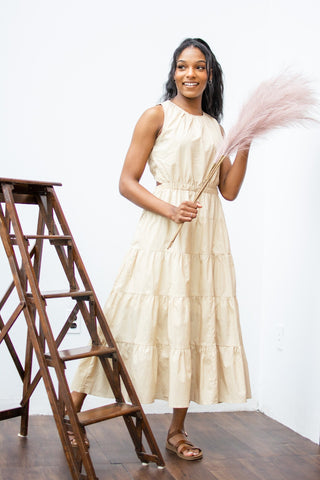 Sunny Destination Cut Out Dress - Cream - Bonny Flair - cream