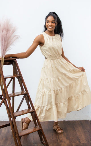 Sunny Destination Cut Out Dress - Cream - Bonny Flair - cream
