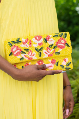 Yellow Beaded Purse - Bonny Flair - Beaded Purse