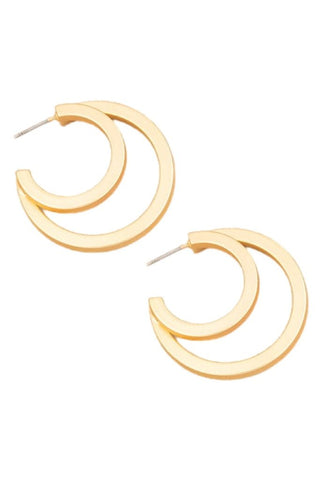 Double Hoop Earrings - Gold - Bonny Flair - Accessories