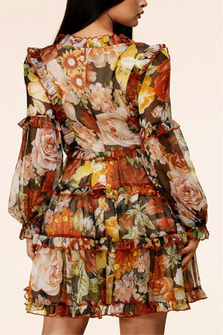 Ready for Fall Floral Print Mini Dress - SALE - Bonny Flair - Fall