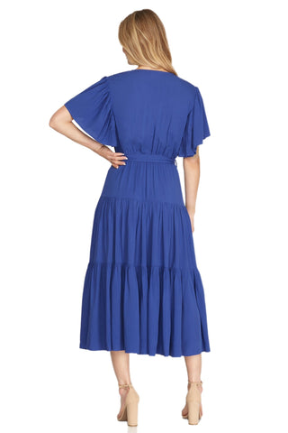 Finally Here Maxi Tiered Dress - Royal Blue - Bonny Flair - blue