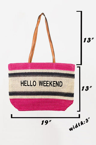Hello Weekend Tote Bag - Bonny Flair - bag