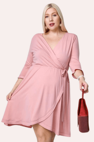 Mon Amour Wrap Dress - Pink - Bonny Flair - Midi Dress