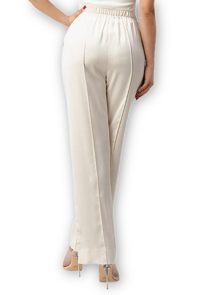 Dolce & Gabbana Cream Silk Flared Trousers S Dolce & Gabbana | TLC