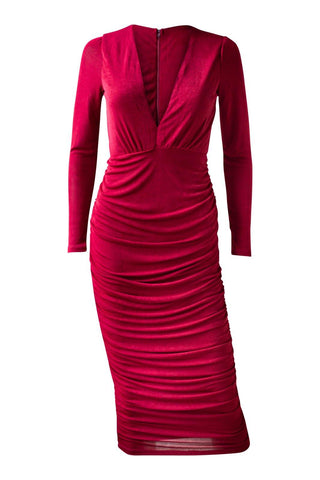 Long Sleeve Red Dress - FINAL SALE - Bonny Flair - dress