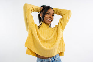 Mimosa Yellow Sweater - Bonny Flair - Cropped Sweater