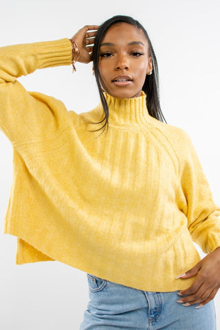 Mimosa Yellow Sweater - Bonny Flair - Cropped Sweater